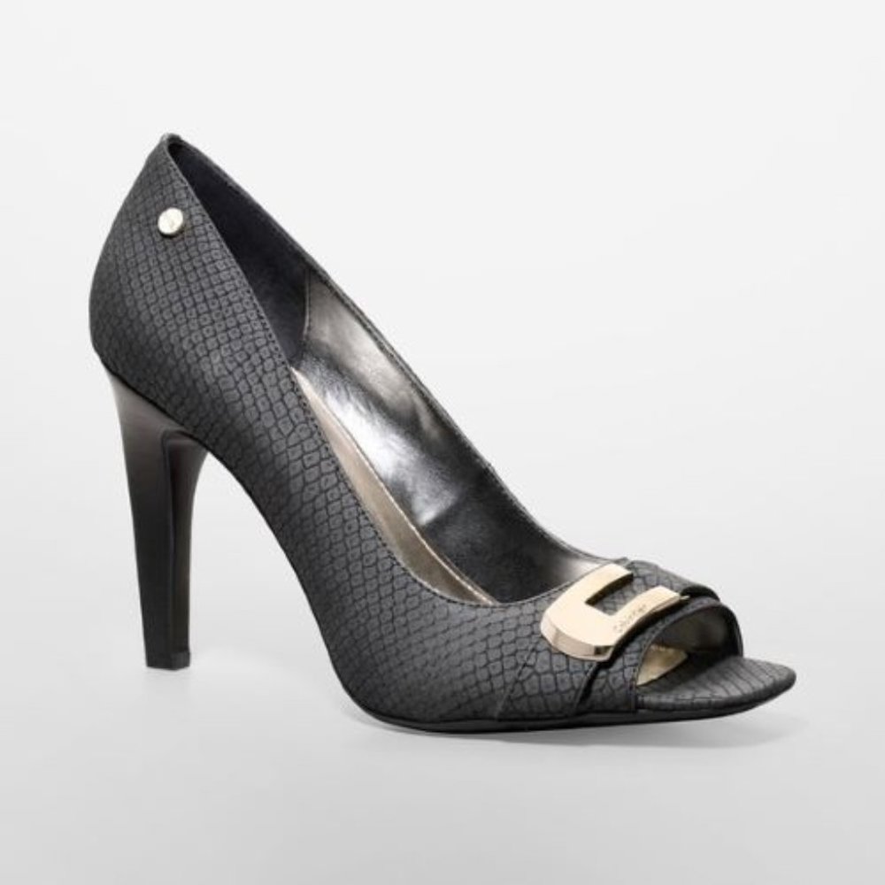 👠 Nine West Open Toe Black Shoes